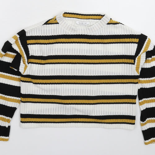 Topshop Womens Multicoloured Striped  Pullover Jumper Size 4