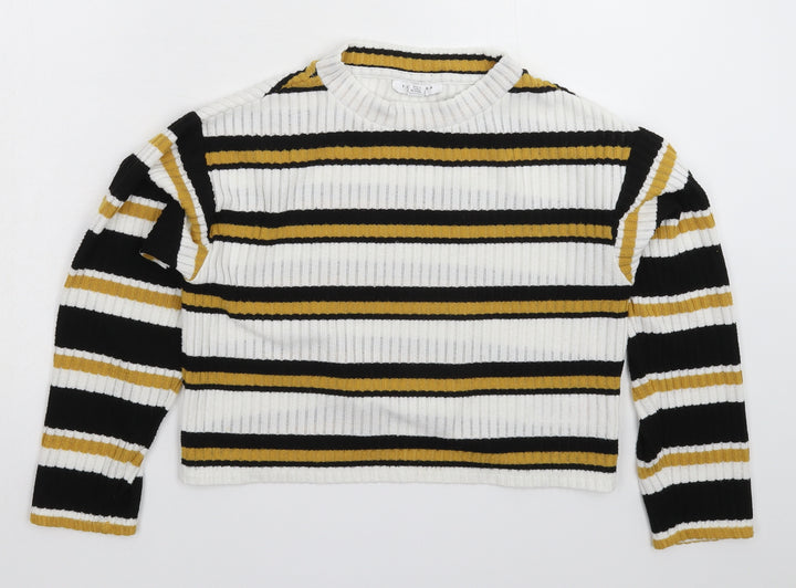 Topshop Womens Multicoloured Striped Pullover Jumper Size 4