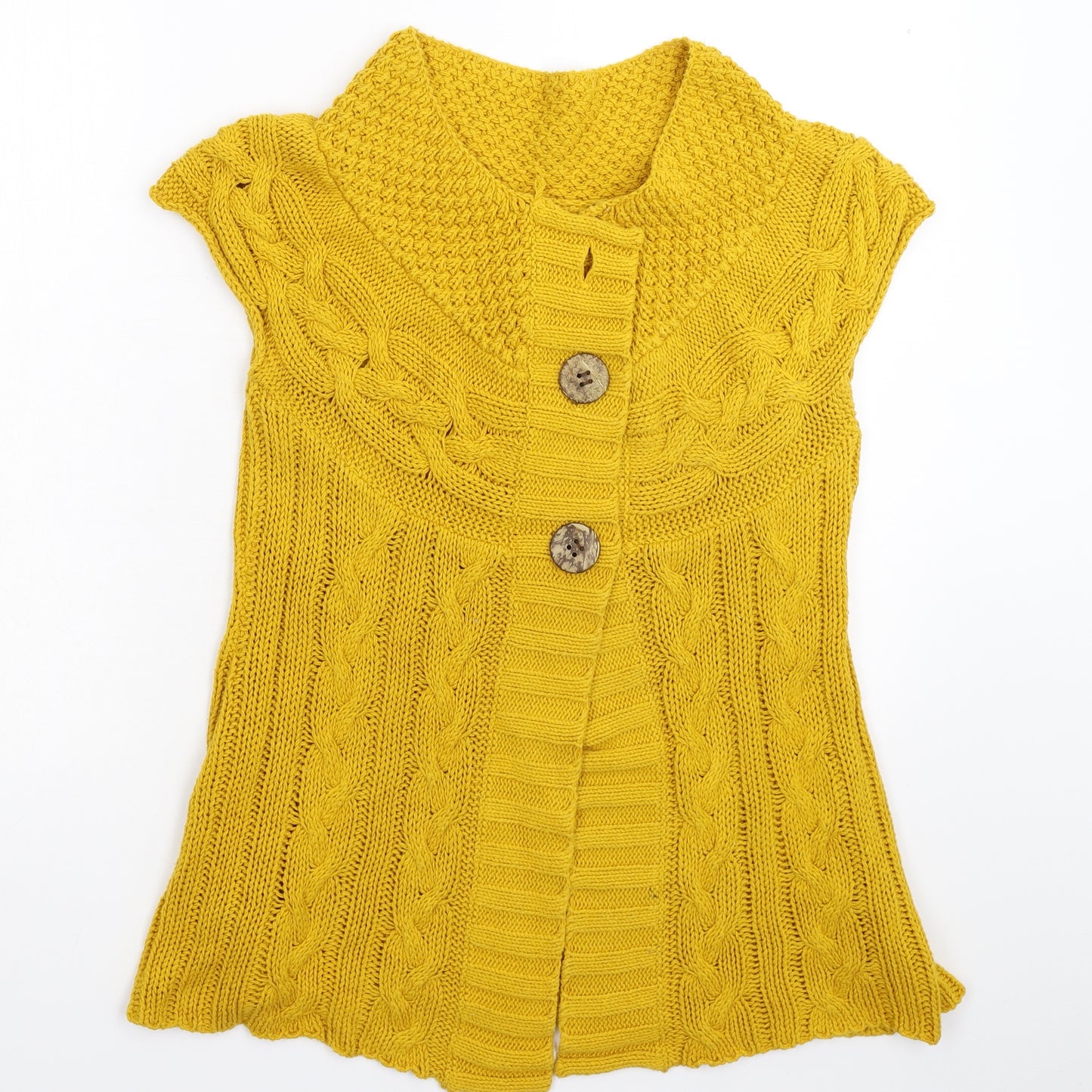 Lakeland Womens Yellow  Knit Cardigan Jumper Size 10