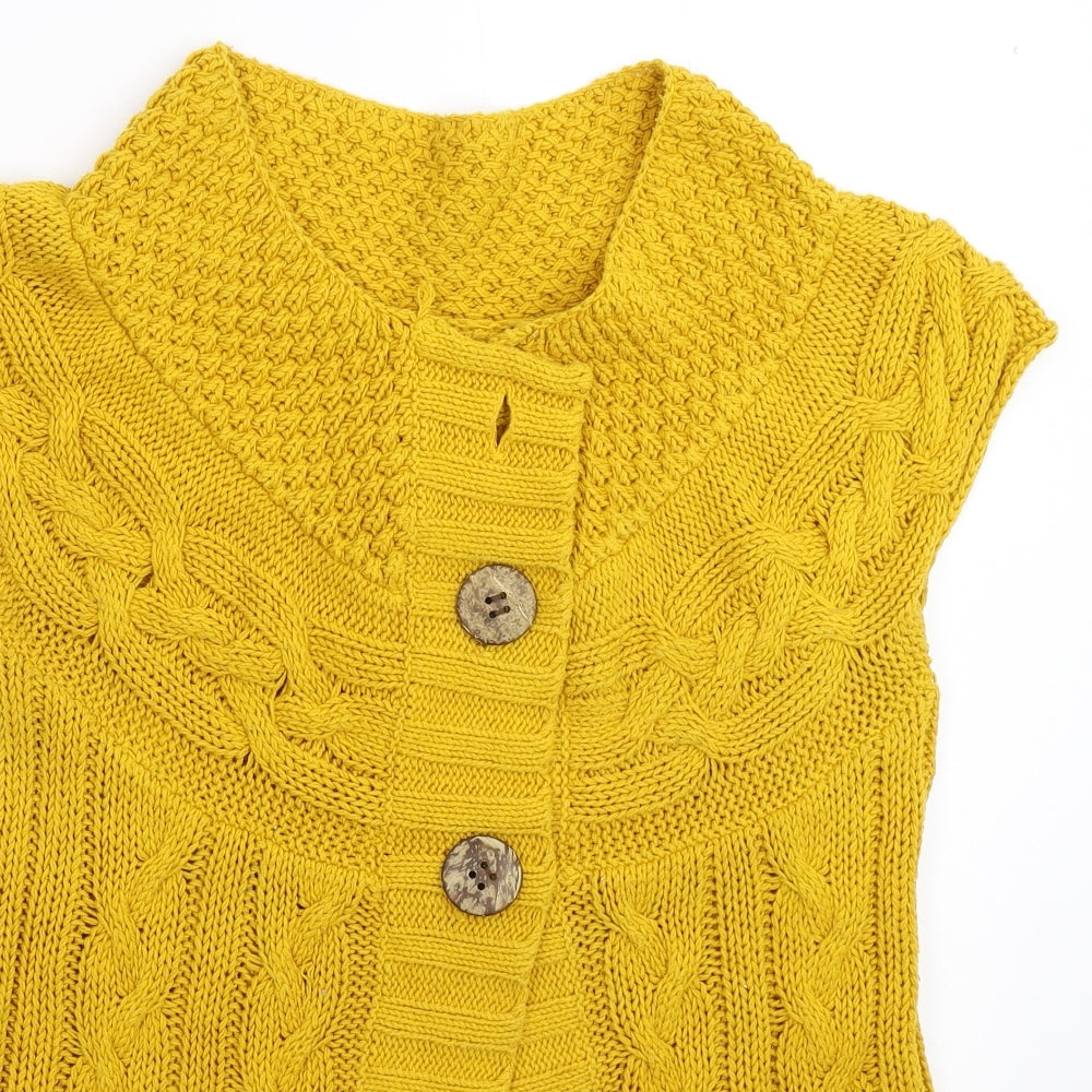 Lakeland Womens Yellow  Knit Cardigan Jumper Size 10