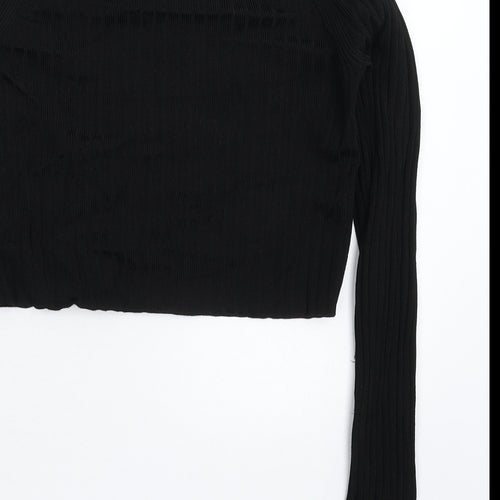 Topshop Womens Black  Knit Pullover Jumper Size 12