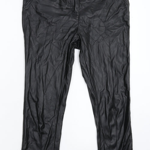 South Womens Black   Cropped Trousers Size 12 L23 in