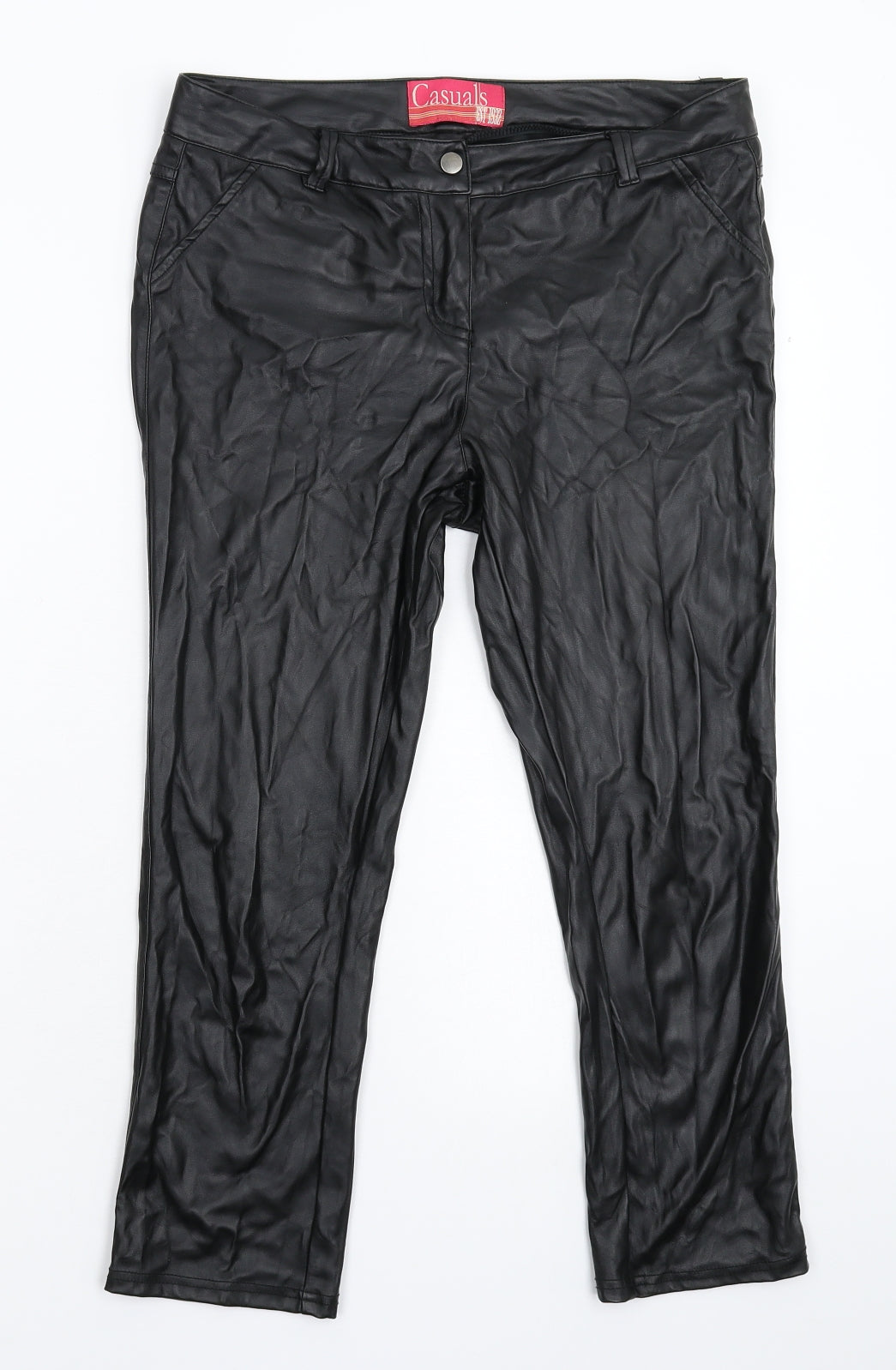 South Womens Black   Cropped Trousers Size 12 L23 in
