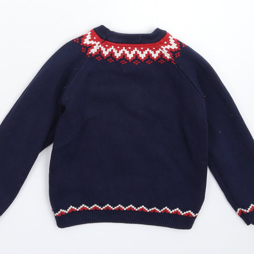 Marks and Spencer Boys Blue  Knit Pullover Jumper Size 4-5 Years