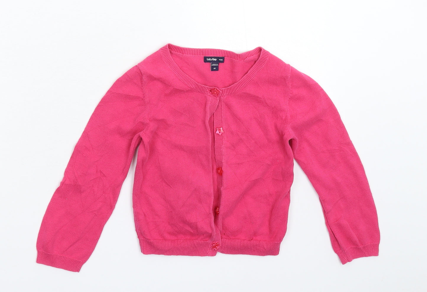 Gap Girls Pink  Knit Cardigan Jumper Size 4 Years