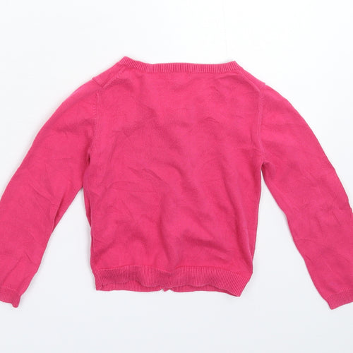 Gap Girls Pink  Knit Cardigan Jumper Size 4 Years