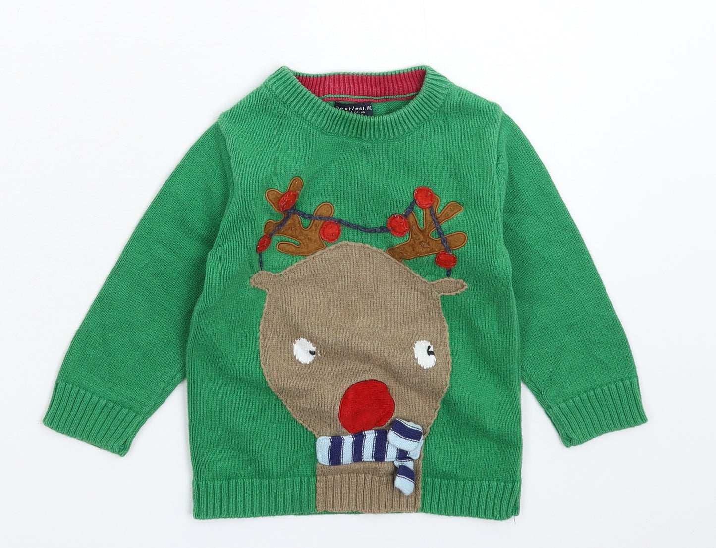 NEXT Baby Green  Knit Pullover Jumper Size 12-18 Months  - Christmas
