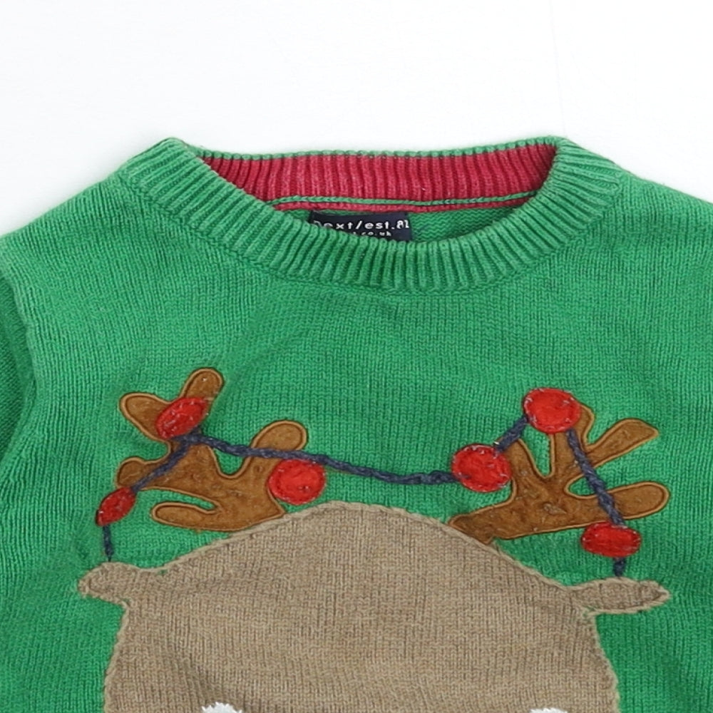 NEXT Baby Green  Knit Pullover Jumper Size 12-18 Months  - Christmas