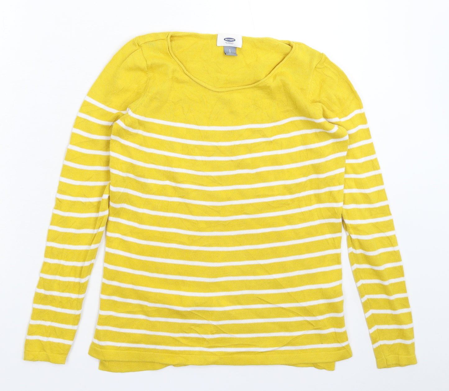 Old Navy Womens Yellow Striped Knit Pullover Jumper Size S