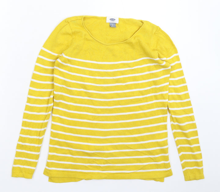 Old Navy Womens Yellow Striped Knit Pullover Jumper Size S