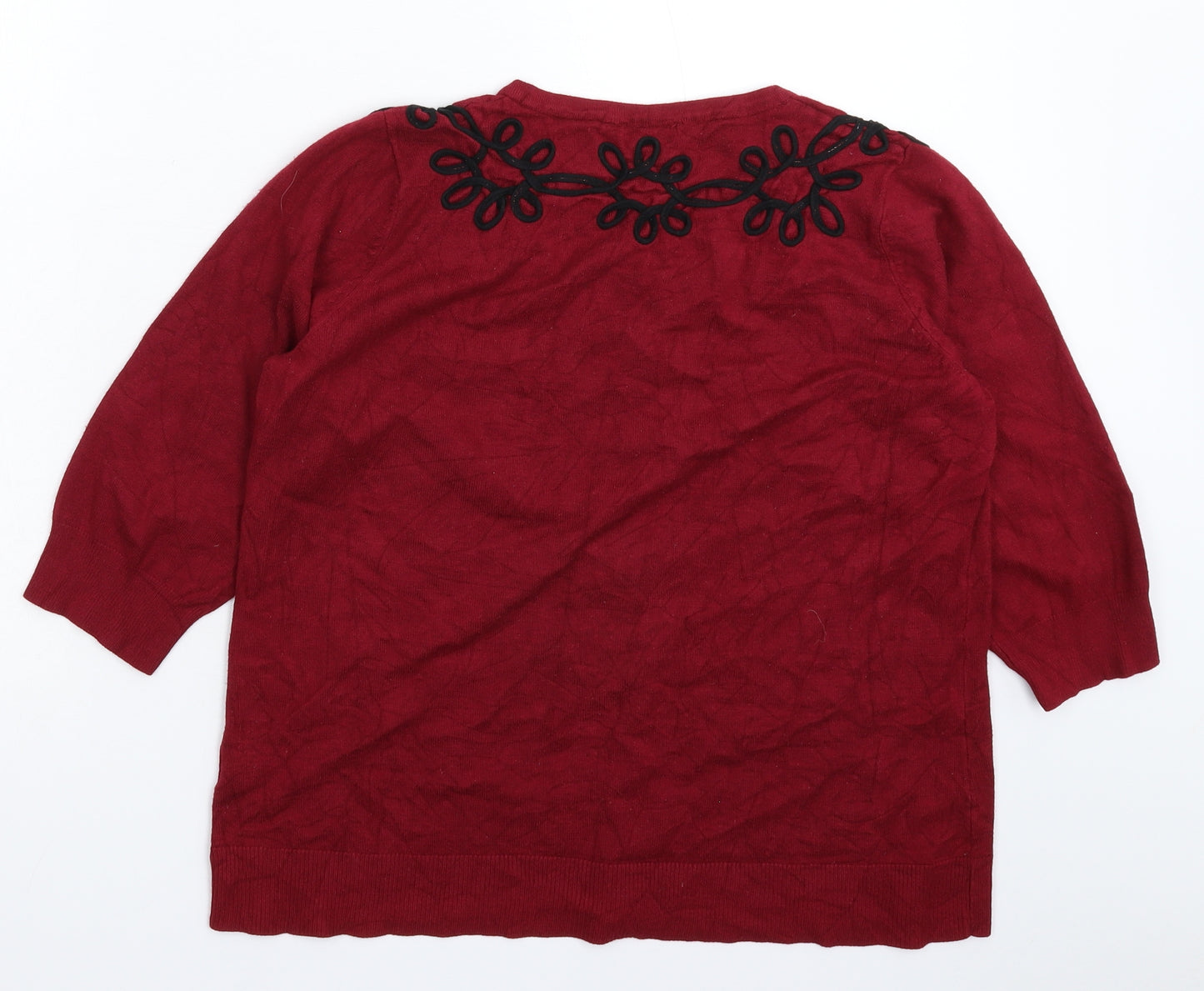 BM Womens Red  Knit Cardigan Jumper Size M