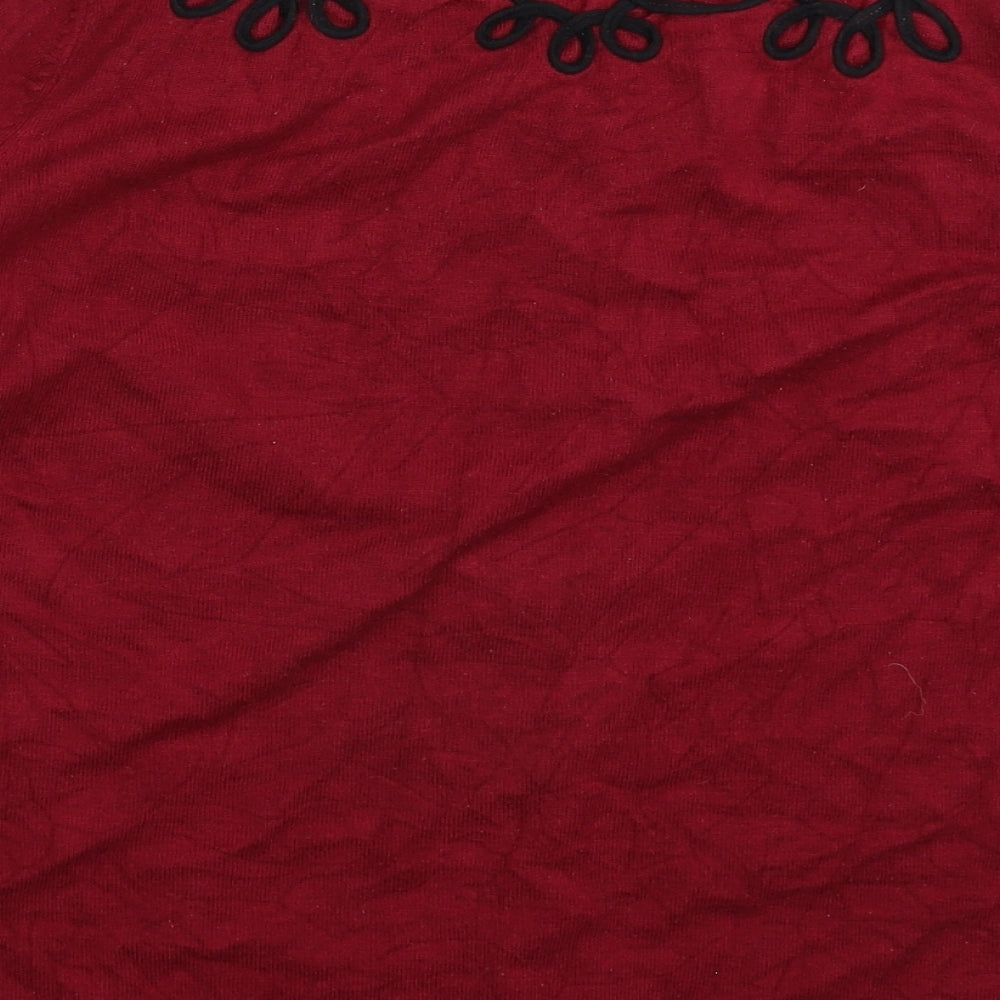 BM Womens Red  Knit Cardigan Jumper Size M