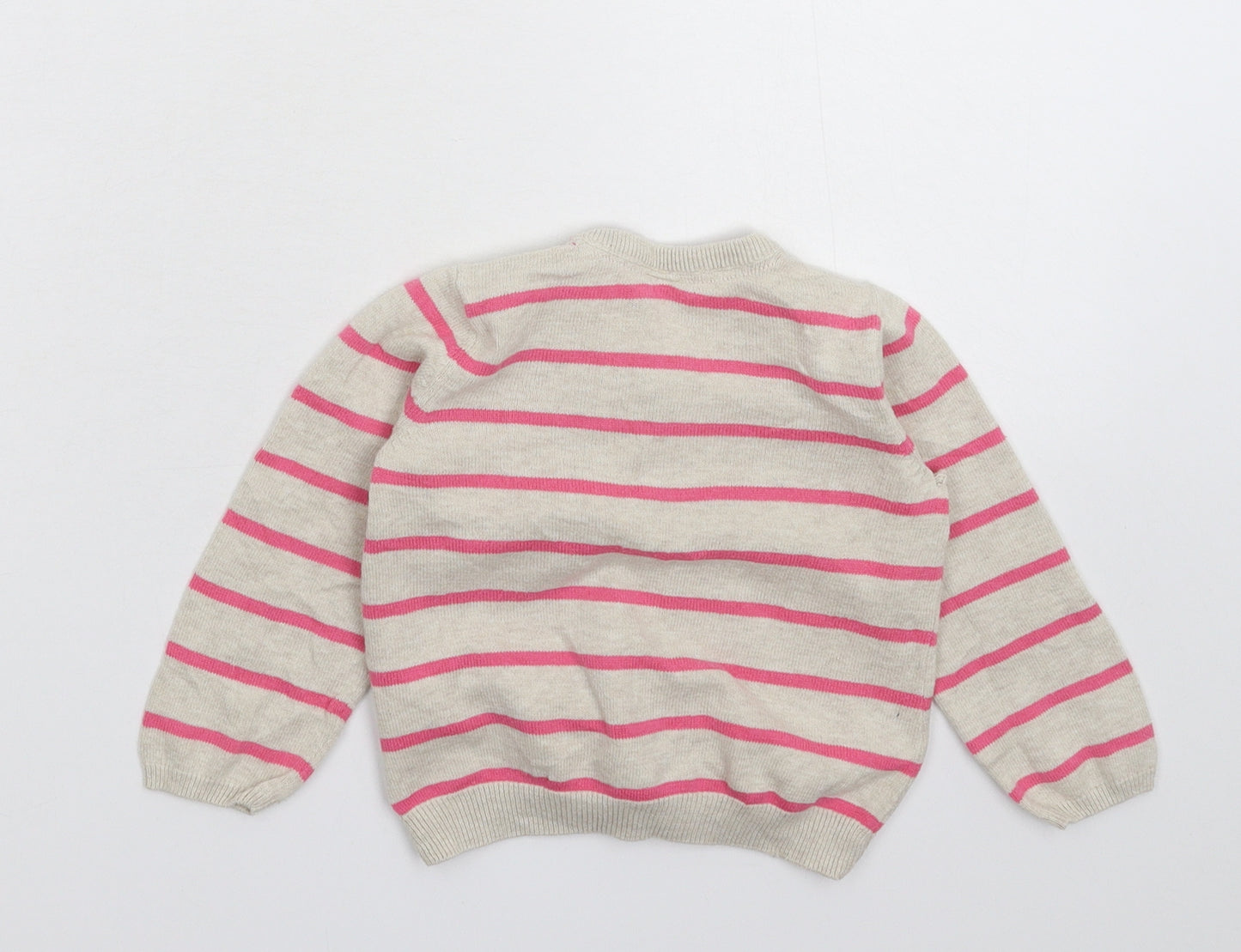 H&M Baby Grey Striped Knit Cardigan Jumper Size 12-18 Months