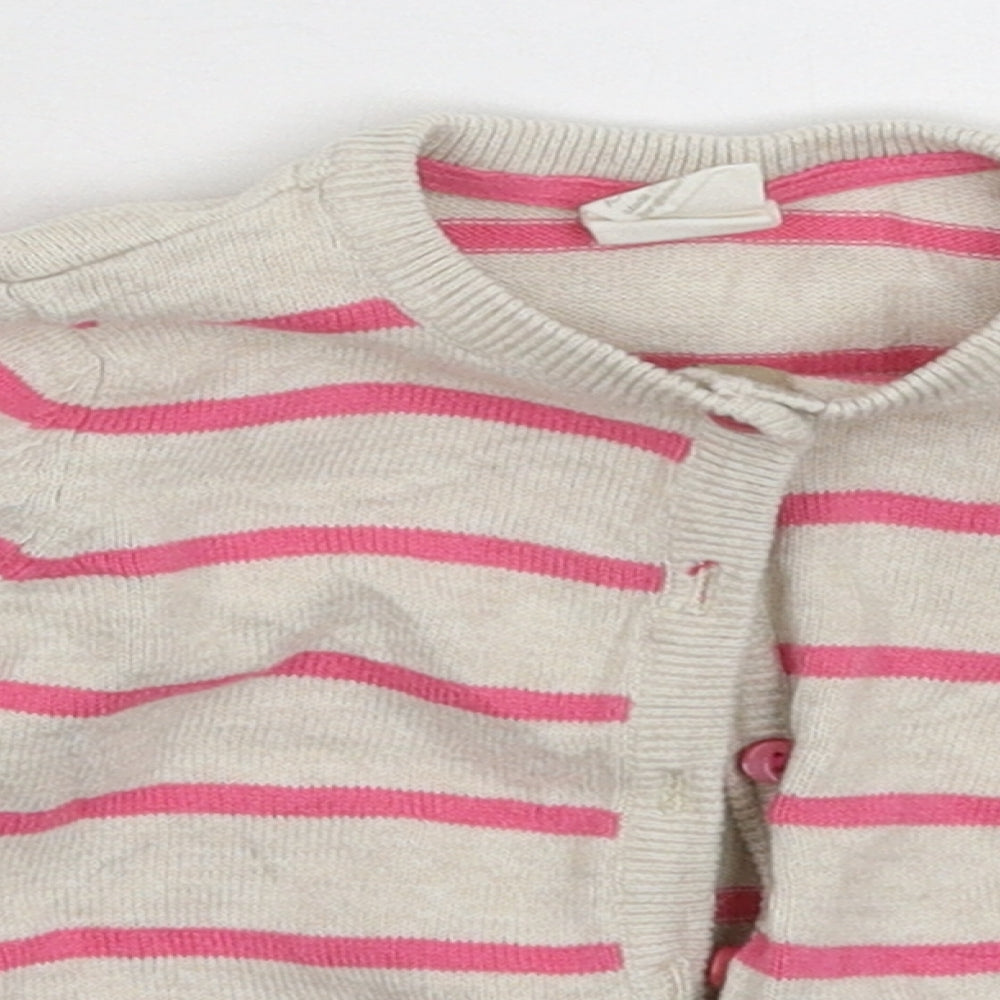 H&M Baby Grey Striped Knit Cardigan Jumper Size 12-18 Months