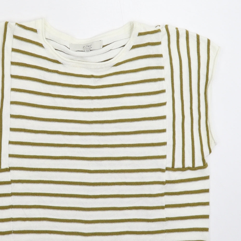 NEXT Womens White Striped Knit Vest Jumper Size 12