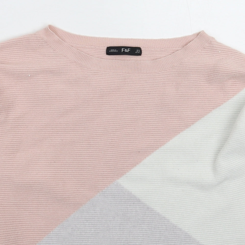 F&F Womens Multicoloured  Knit Pullover Jumper Size 12