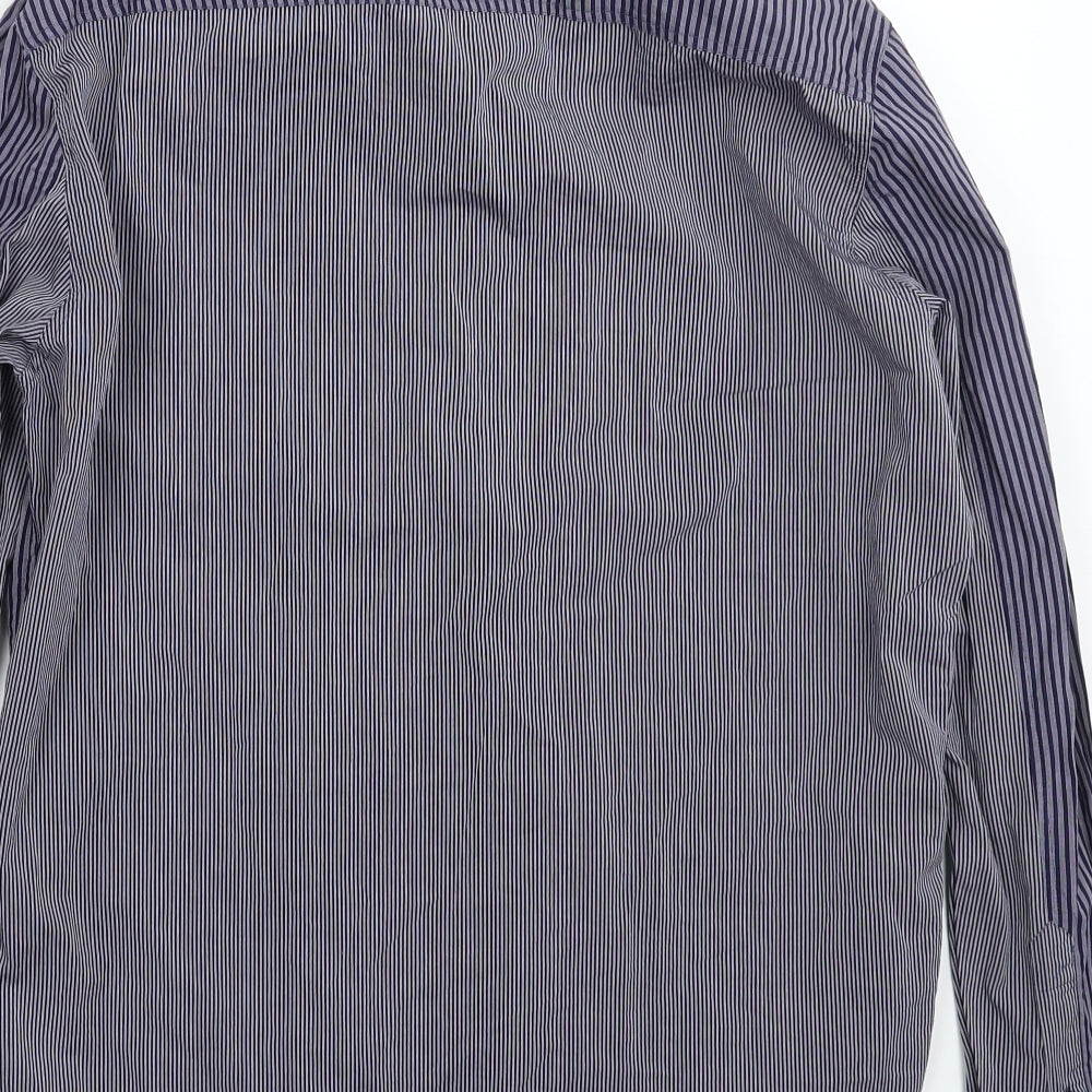 NEXT Mens Blue Striped   Dress Shirt Size L