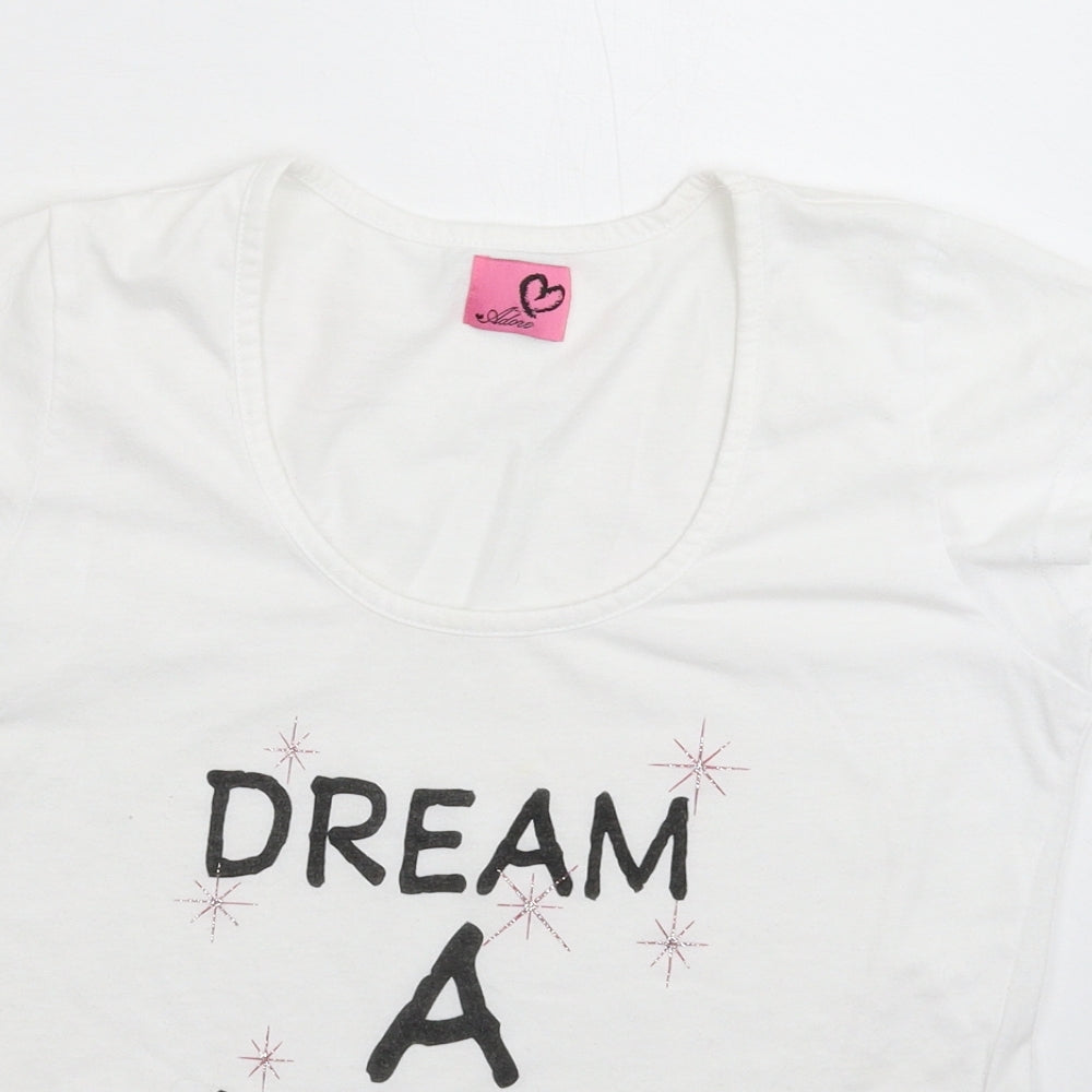 Adore Womens White   Basic T-Shirt Size S