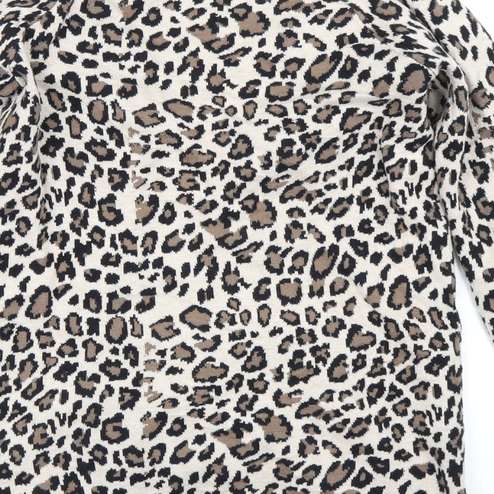 Freespirit Girls Brown Animal Print  Cardigan Jumper Size 11-12 Years
