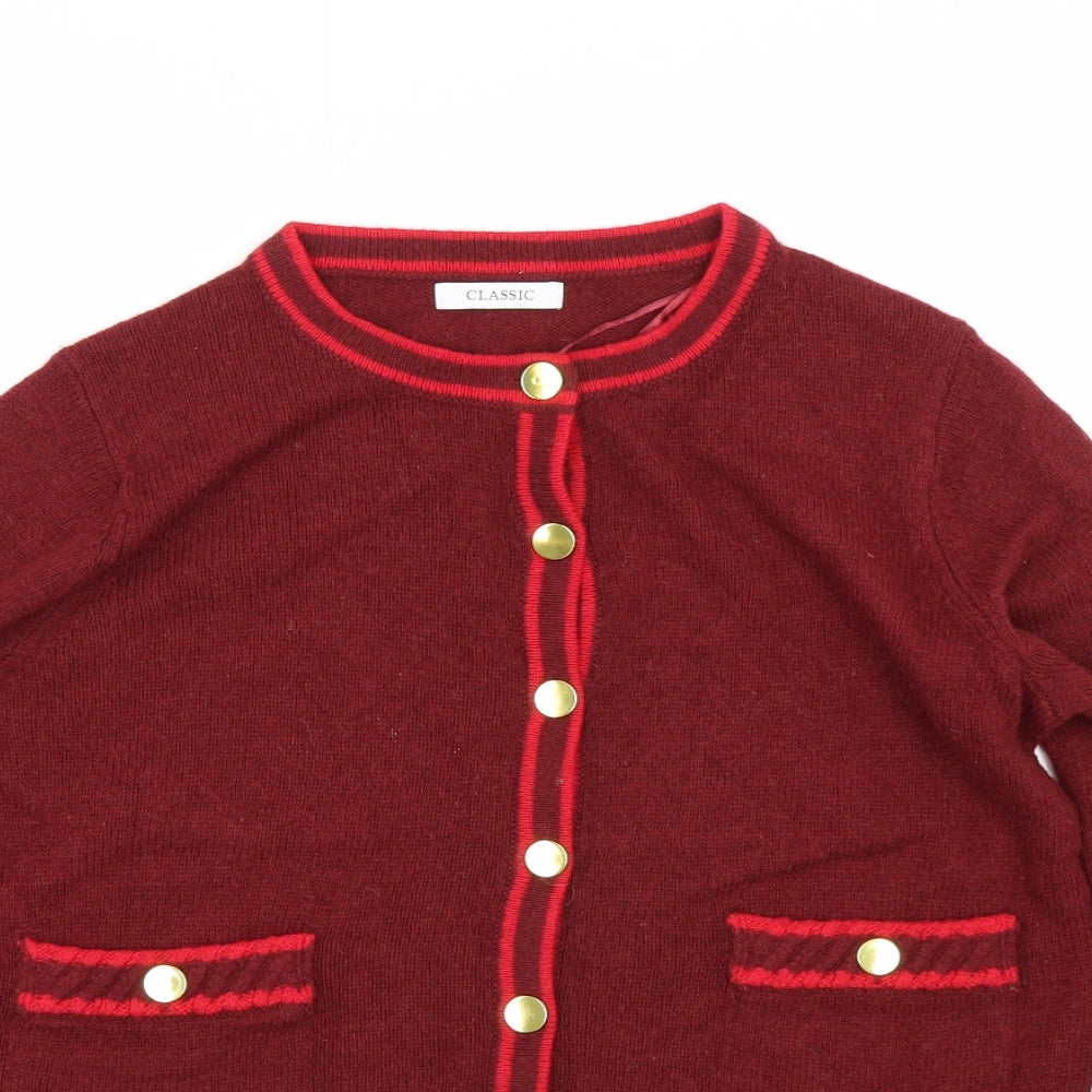 M&S Womens Red   Cardigan Jumper Size 14