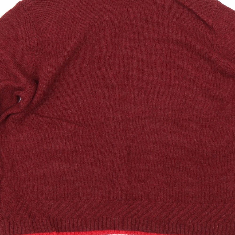 M&S Womens Red   Cardigan Jumper Size 14