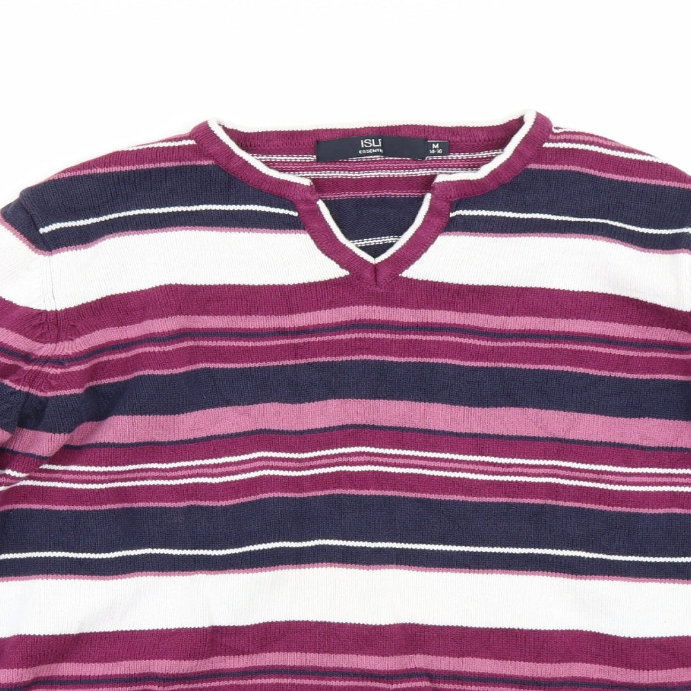 ISLE Womens Purple Striped  Pullover Jumper Size M