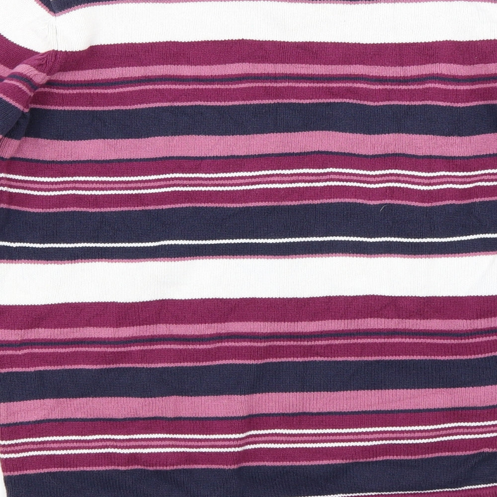 ISLE Womens Purple Striped  Pullover Jumper Size M