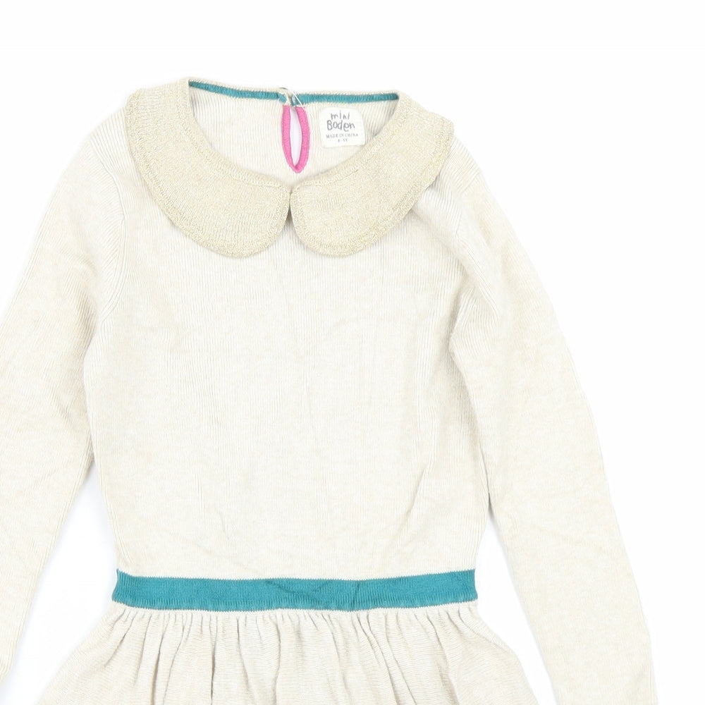 Mini Boden Girls Beige   Jumper Dress  Size 4-5 Years