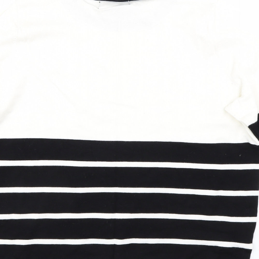 Alexara Womens Black Striped  Pullover Jumper Size L