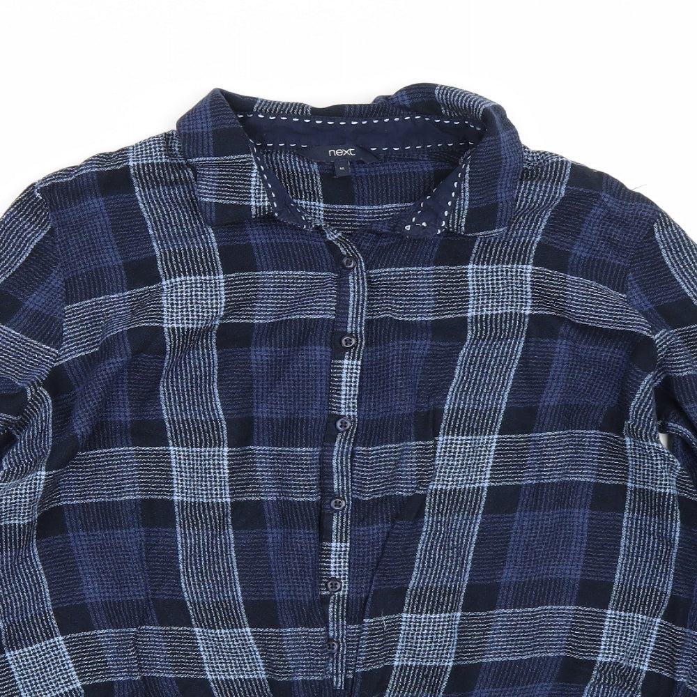 NEXT Womens Blue Plaid  Basic Button-Up Size 16