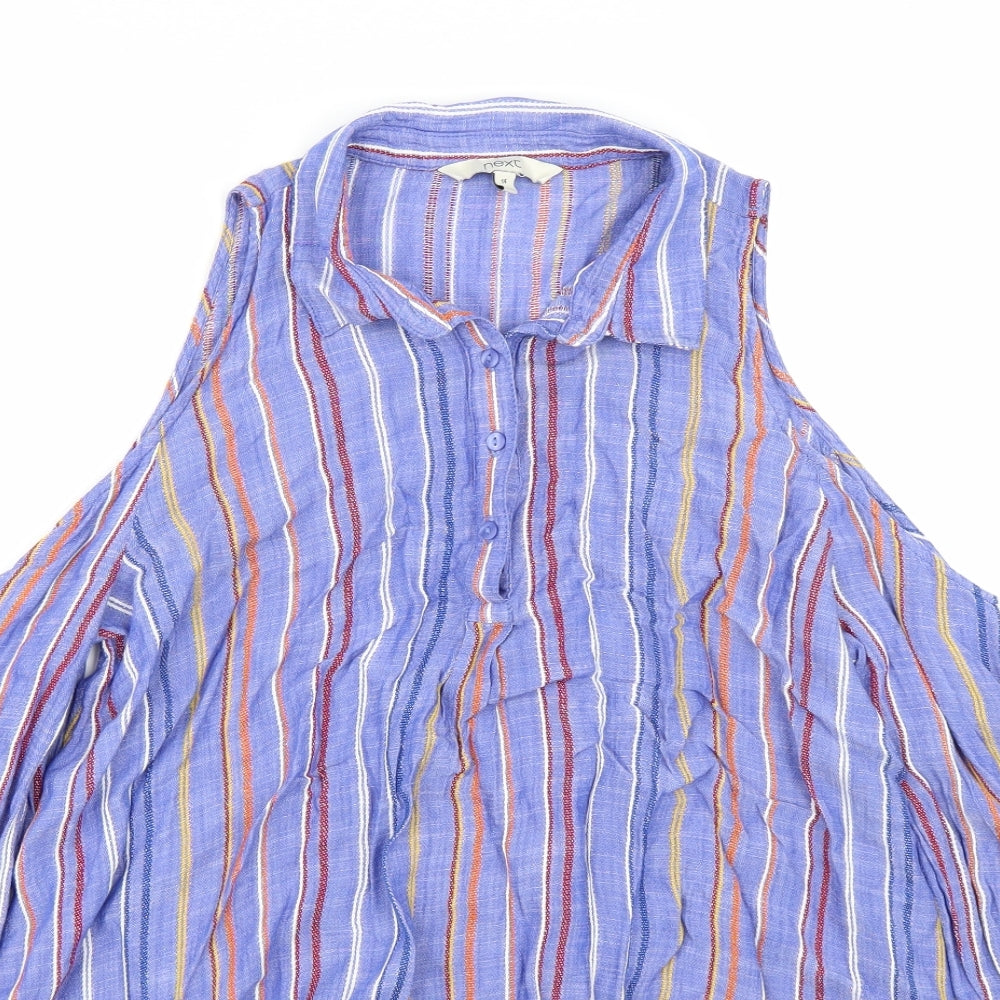 NEXT Womens Blue Striped  Basic Blouse Size 14