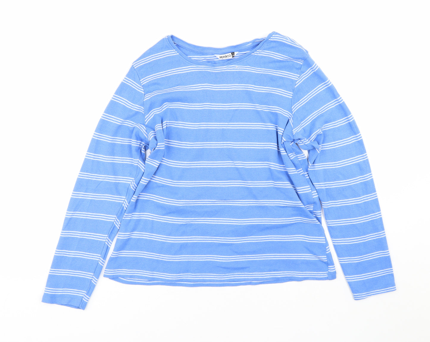 Pep&co Womens Blue Striped  Basic T-Shirt Size 16