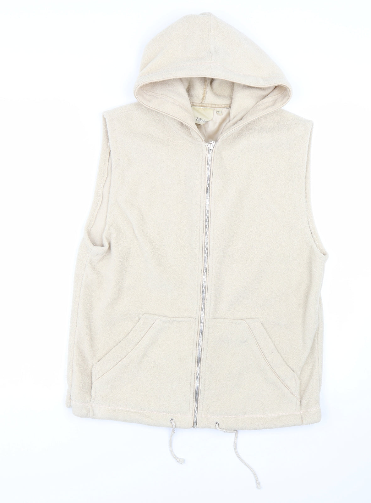 Debbie Morgan Womens Beige   Full Zip Sweatshirt Size M