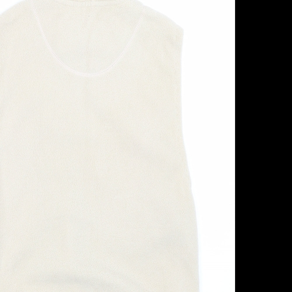 Debbie Morgan Womens Beige   Full Zip Sweatshirt Size M