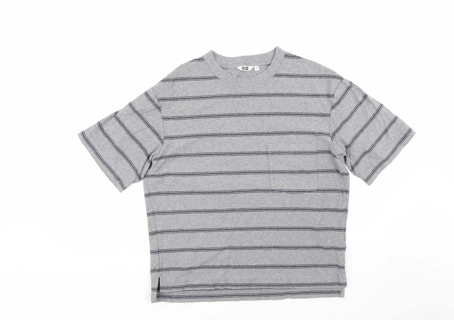 Uniqlo Womens Grey Striped  Basic T-Shirt Size XS