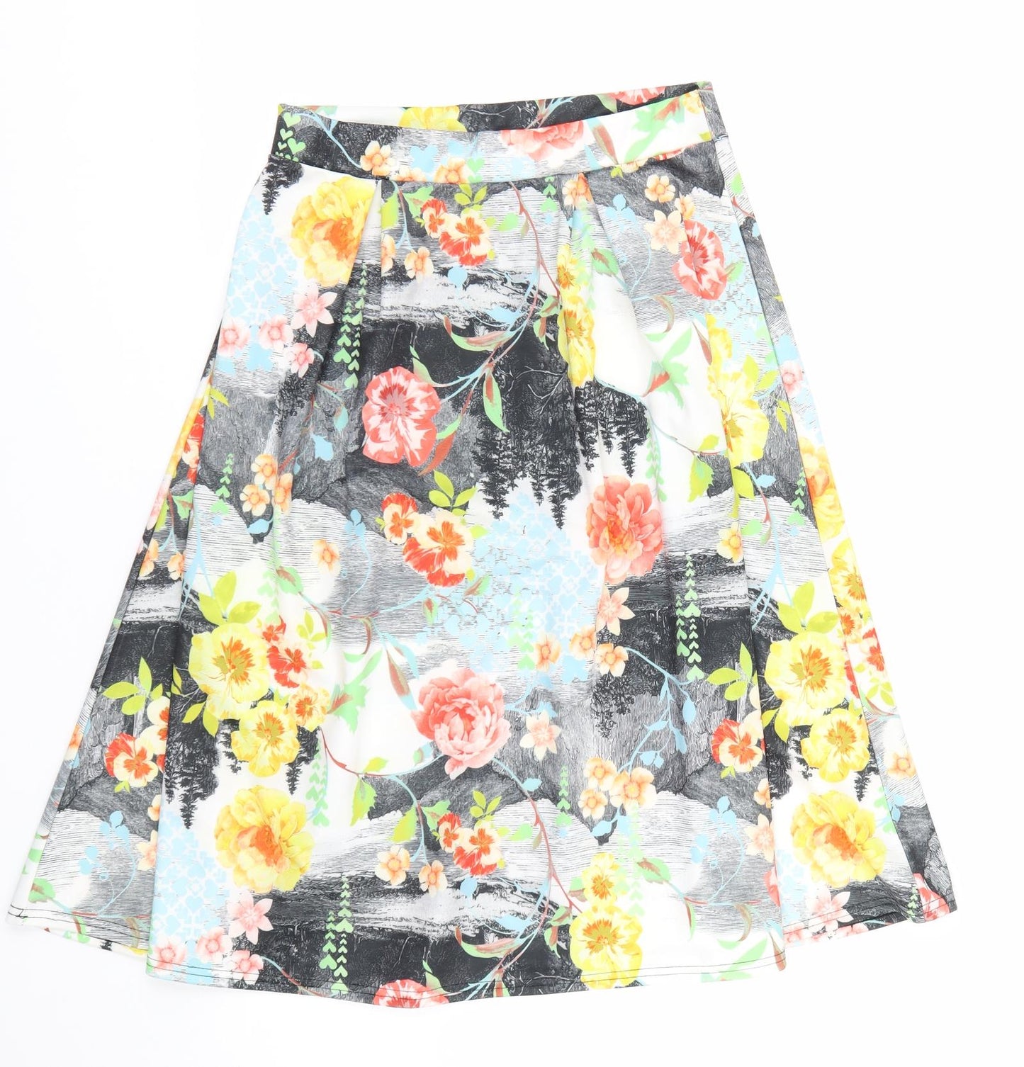 Body coren Womens Multicoloured Floral  Flare Skirt Size 12
