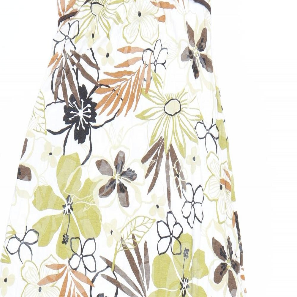 Jane Norman Womens White Floral  Tank Dress  Size 10