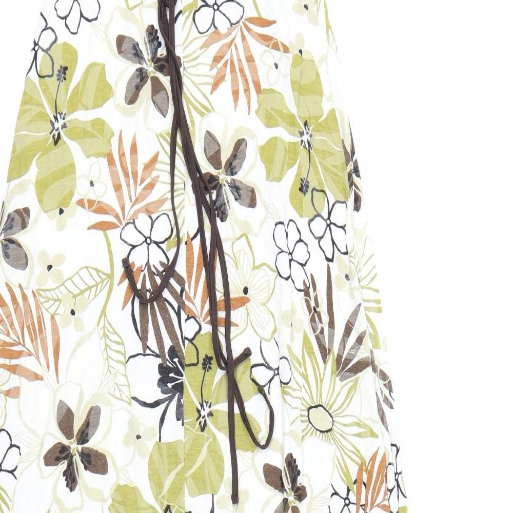 Jane Norman Womens White Floral  Tank Dress  Size 10