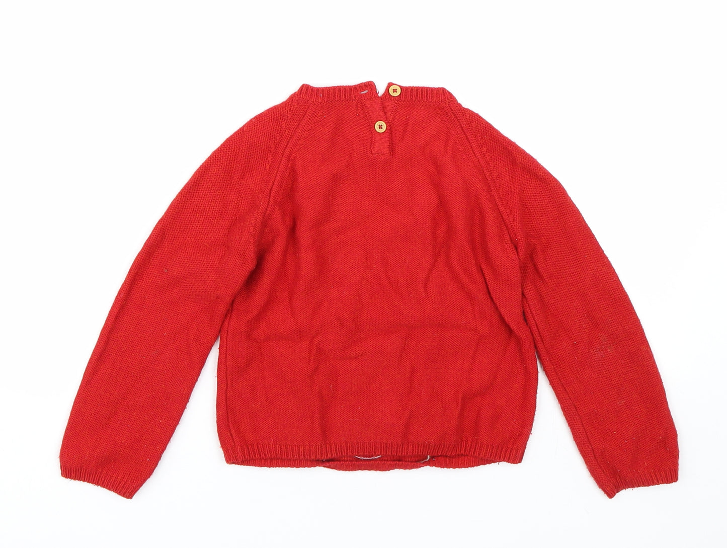 NEXT Girls Red   Pullover Jumper Size 3-4 Years  - Christmas