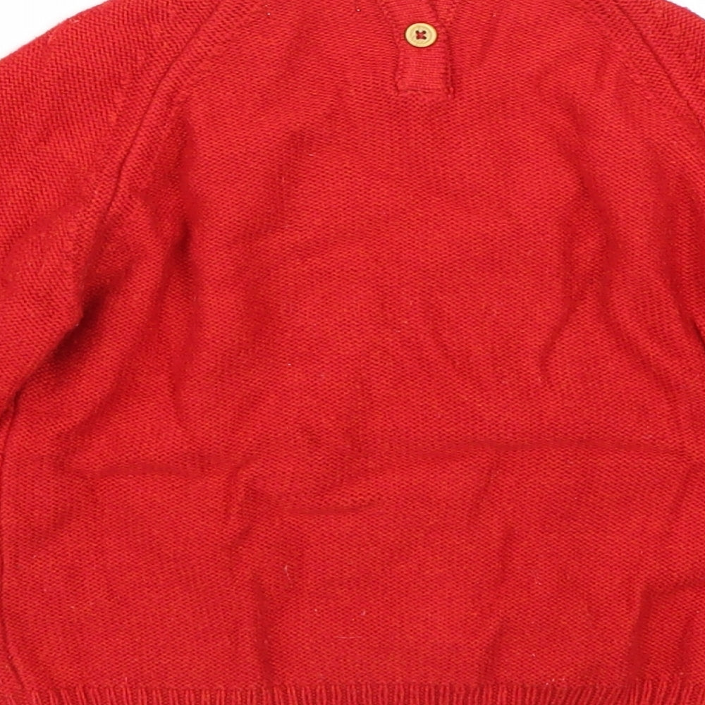 NEXT Girls Red   Pullover Jumper Size 3-4 Years  - Christmas