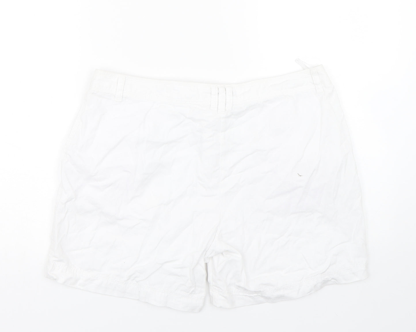George Womens White   Paperbag Shorts Size 14
