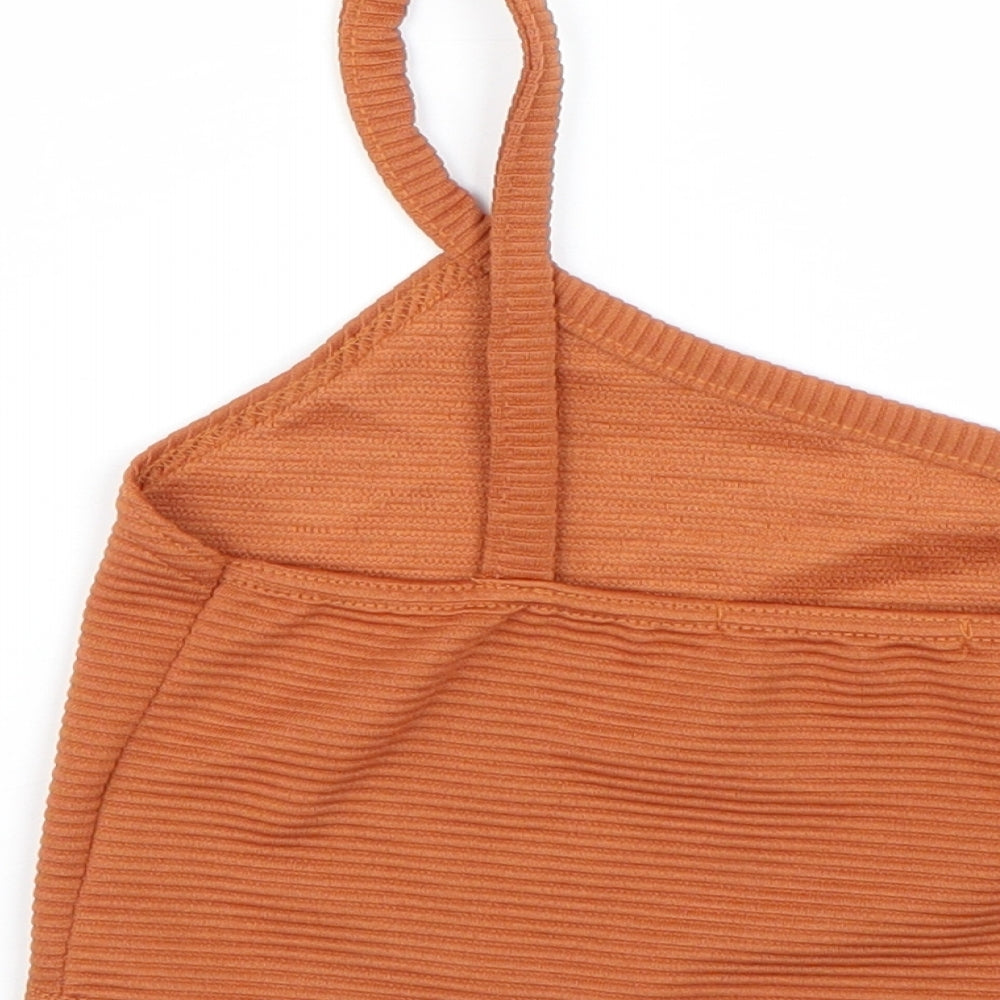 Femme Luxe Womens Brown   Cropped Tank Size 10