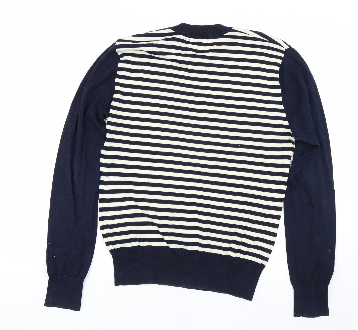 Lyle & Scott Mens Blue Striped  Pullover Jumper Size L