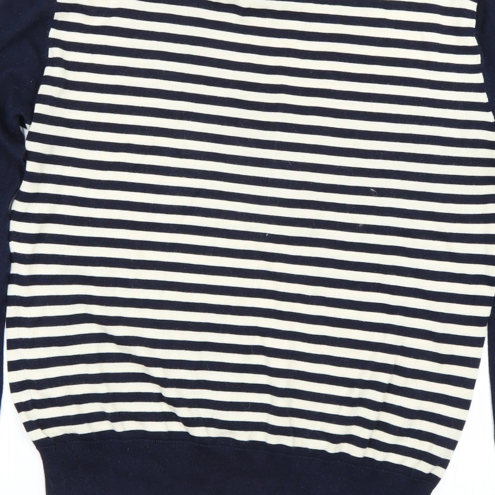 Lyle & Scott Mens Blue Striped  Pullover Jumper Size L