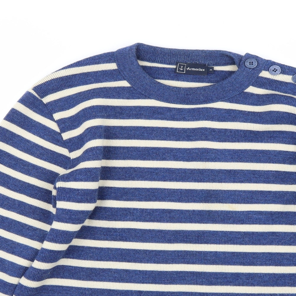 Armor Lux Mens Blue Striped  Pullover Jumper Size L