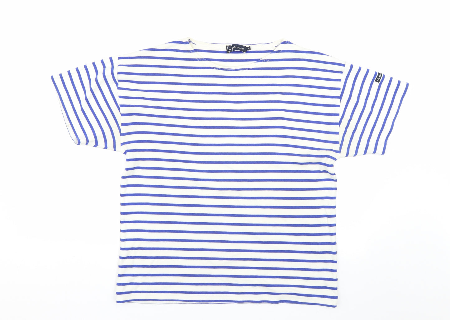 Armorlux Womens Blue Striped  Basic T-Shirt Size L