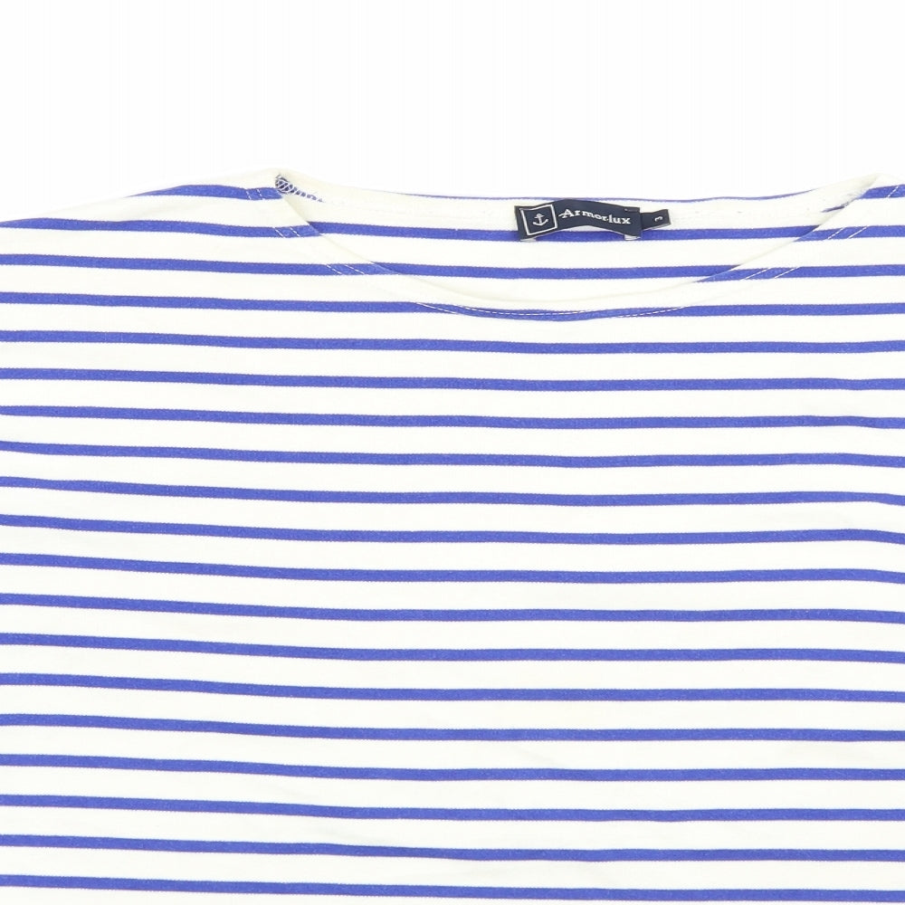 Armorlux Womens Blue Striped  Basic T-Shirt Size L