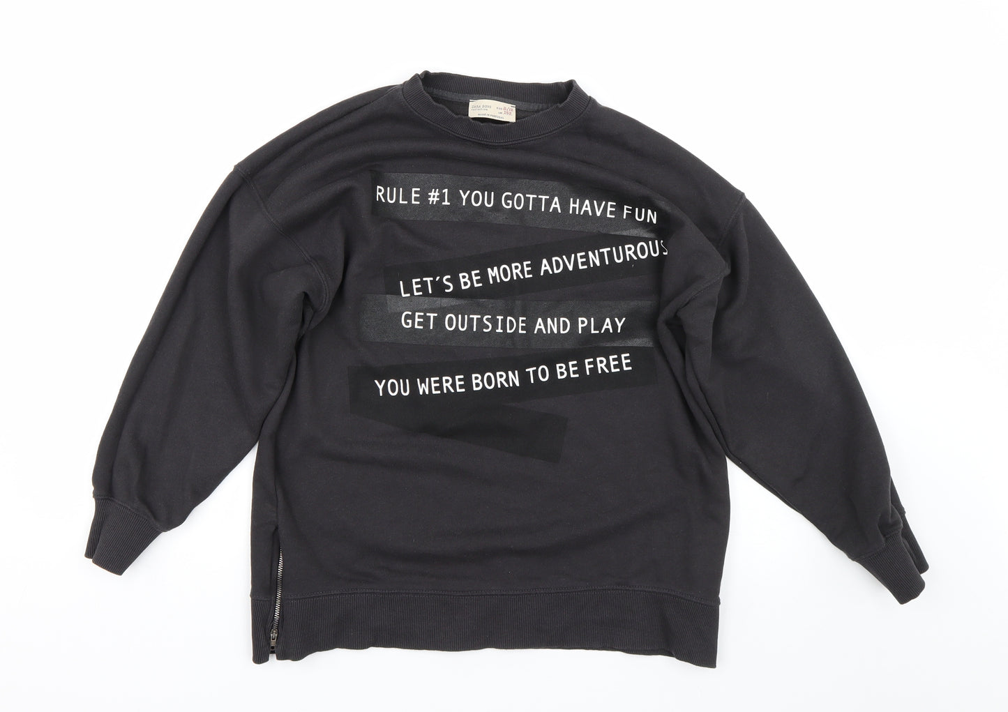 Zara Boys Black   Pullover Sweatshirt Size 11-12 Years