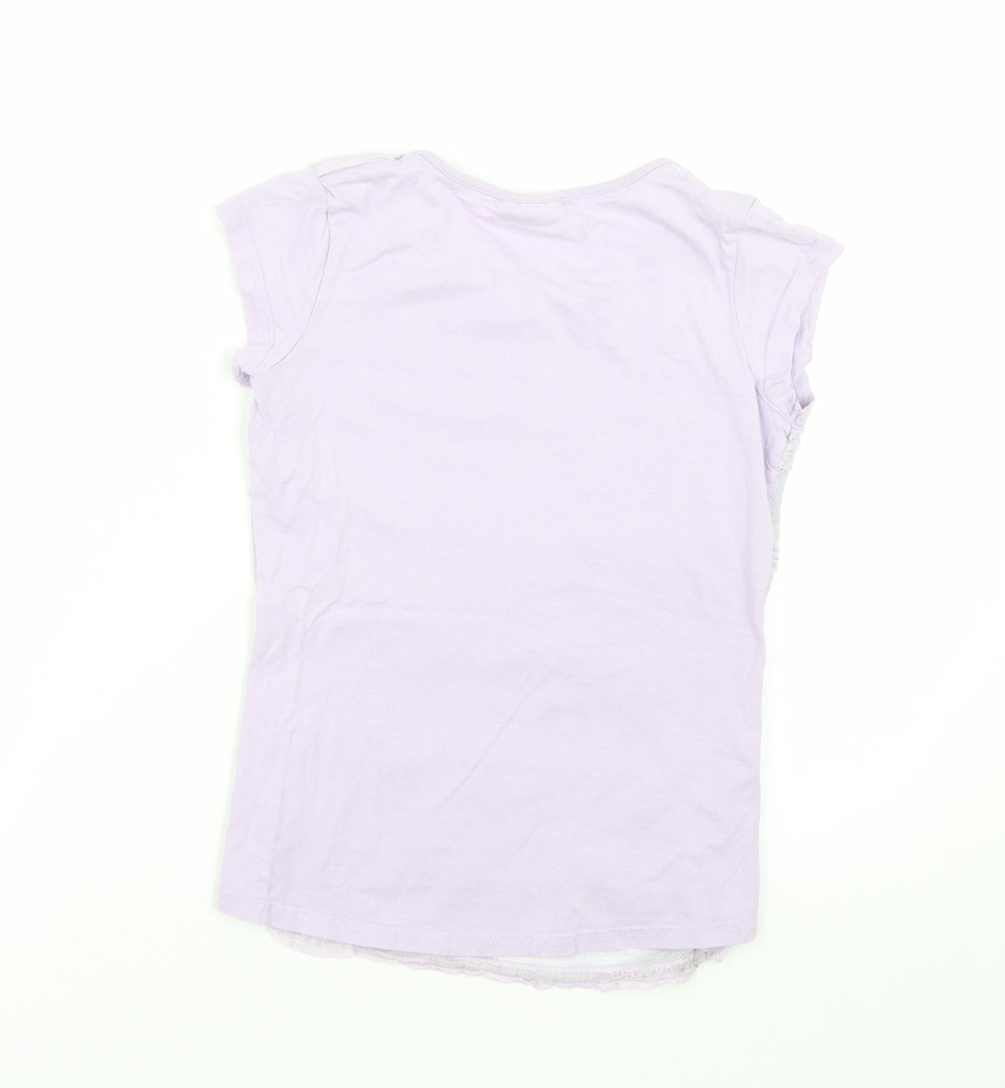 NEXT Girls Purple Striped  Basic T-Shirt Size 8-9 Years