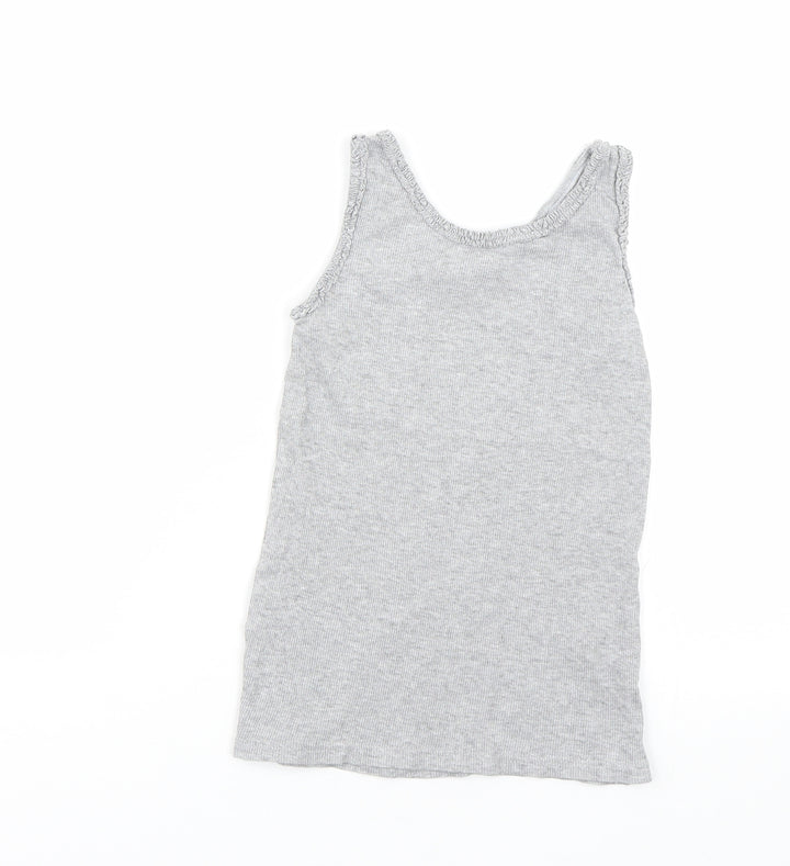 Matalan Girls Grey   Basic Tank Size 8-9 Years